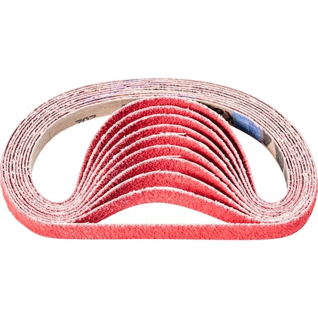 Pferd Coated Belt, Co-Cool, 1/2"x18", 40 Grit, 1/2" W, 18" L, Coated, Ceramic Oxide, 40 Grit 49536